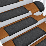 Vidaxl trapmatten 15 st 65x21x4 cm antraciet rechthoekige rand