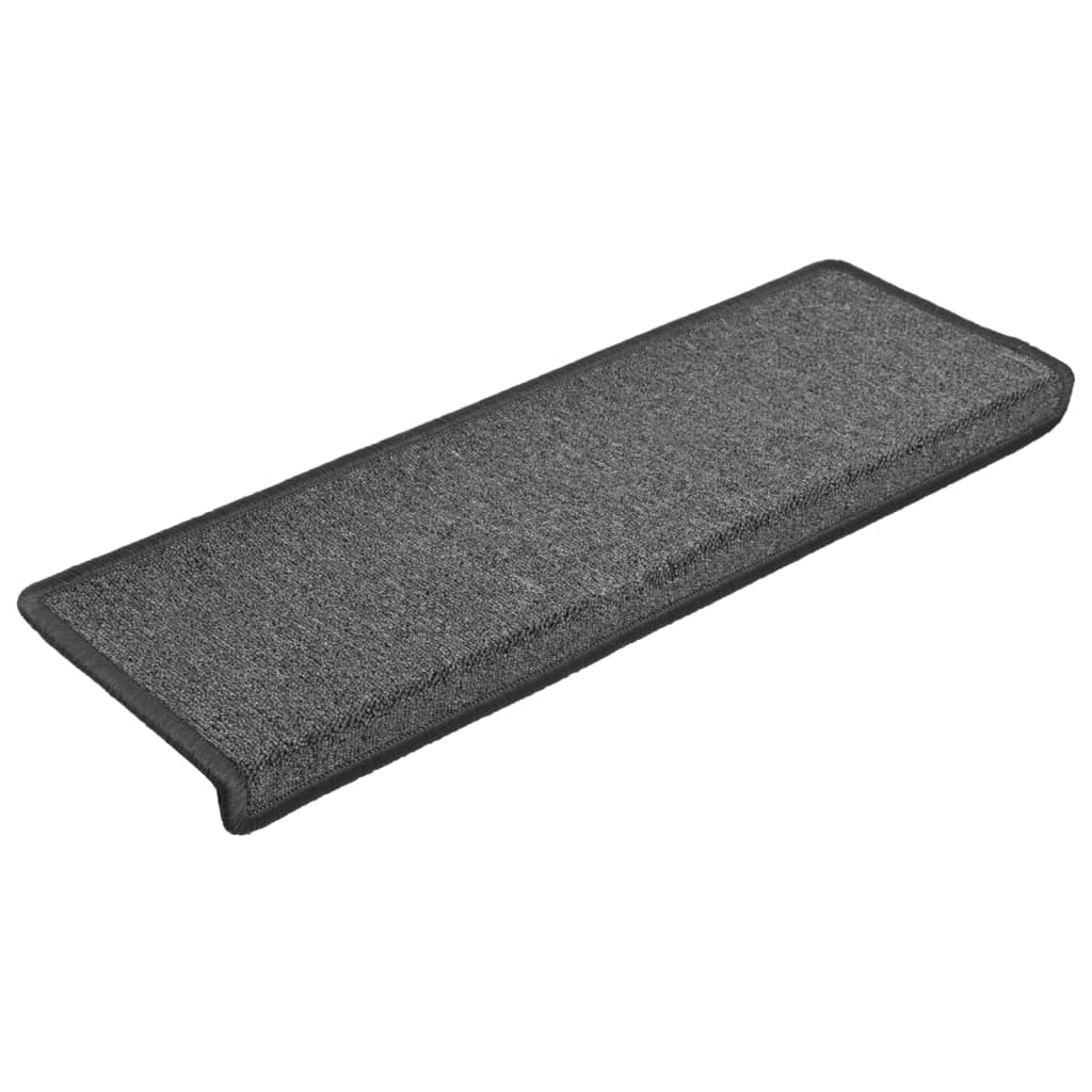 Vidaxl trapmatten 15 st 65x21x4 cm donkergrijs rechthoekige rand