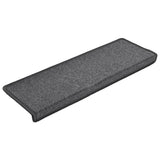 Vidaxl trapmatten 15 st 65x21x4 cm donkergrijs rechthoekige rand