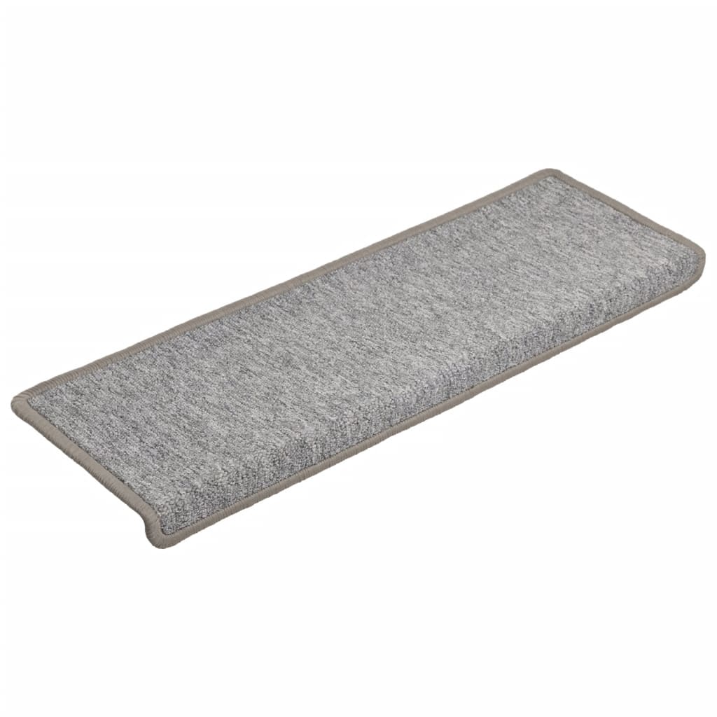 Vidaxl trapmatten 15 st 65x21x4 cm lichtgrijs met rechthoekige rand