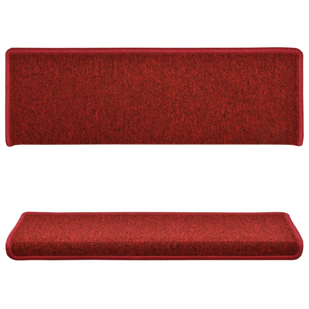 Vidaxl trapmatten 15 st 65x21x4 cm bordeaux rechthoekige rand