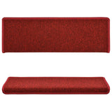 Vidaxl trapmatten 15 st 65x21x4 cm bordeaux rechthoekige rand