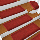 Vidaxl trapmatten 15 st 65x21x4 cm bordeaux rechthoekige rand
