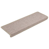 Vidaxl trapmatten 15 st 65x21x4 cm taupe rechthoekige rand