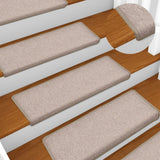 Vidaxl trapmatten 15 st 65x21x4 cm taupe rechthoekige rand