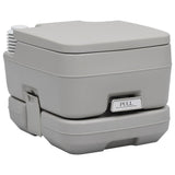 Vidaxl kampeertoilet draagbaar 10 + 10 l grijs