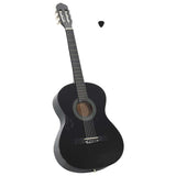 Vidaxl gitaar klassiek beginner 4 4 39 lindenhout zwart