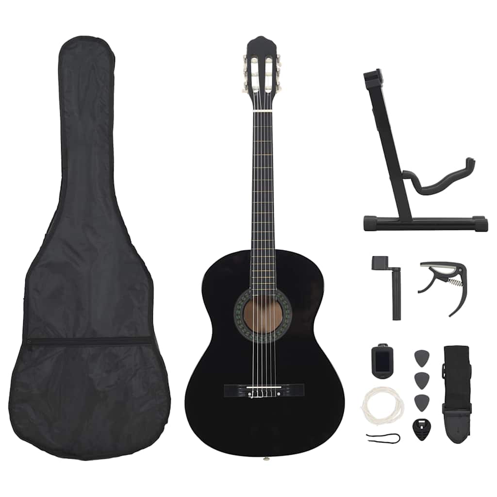 Vidaxl 12-delige gitaarset klassiek beginner 4 4 39 zwart