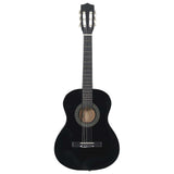 Vidaxl 8-delige gitaarset klassiek beginner 3 4 36 zwart
