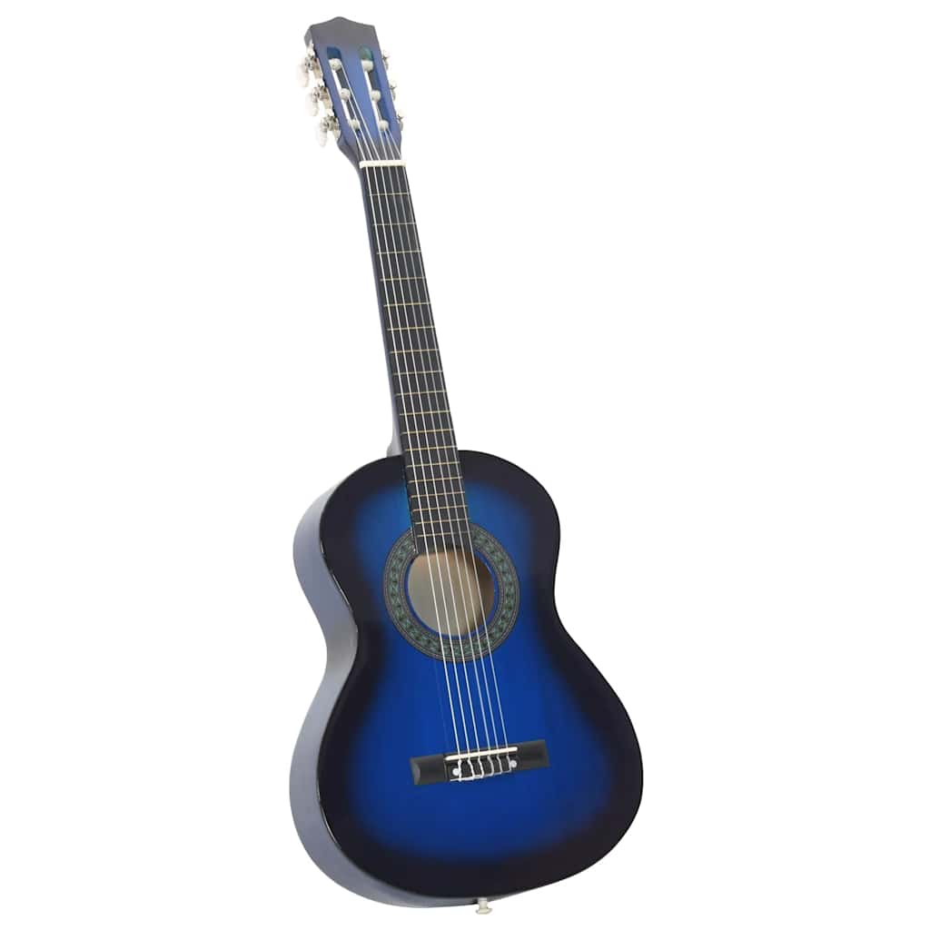 Vidaxl 8-delige gitaarset klassiek beginner 1 2 34 blauw