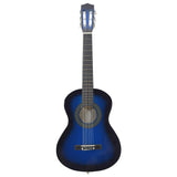 Vidaxl 8-delige gitaarset klassiek beginner 1 2 34 blauw