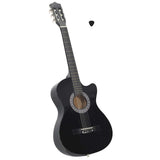 Vidaxl gitaar cutaway met 6 snaren western klassiek 38 zwart