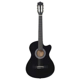 Vidaxl gitaar cutaway met 6 snaren western klassiek 38 zwart