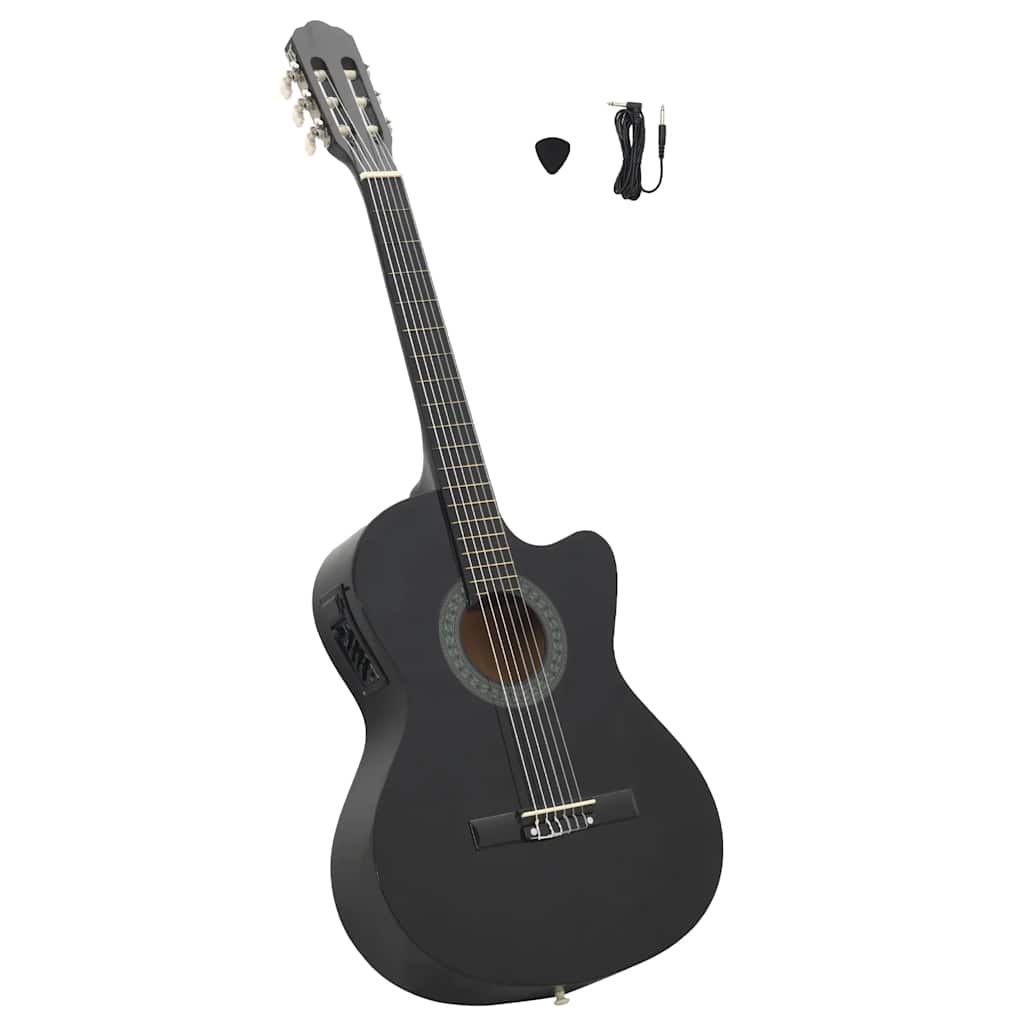 Vidaxl gitaar cutaway met equalizer 6 snaren western klassiek zwart