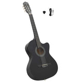Vidaxl gitaar cutaway met equalizer 6 snaren western klassiek zwart