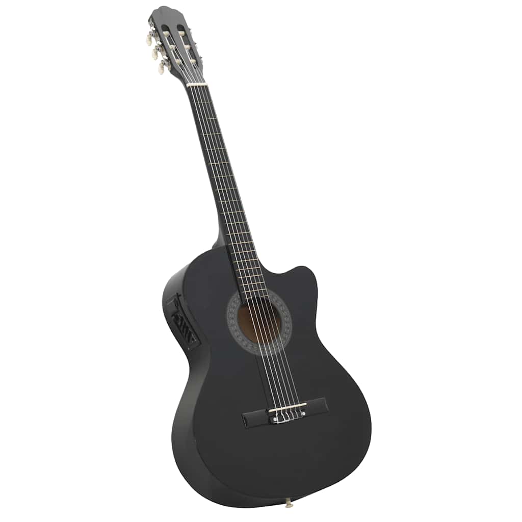 Vidaxl gitaar cutaway met equalizer 6 snaren western klassiek zwart