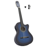 Vidaxl gitaar cutaway met equalizer 6 snaren western klassiek blauw