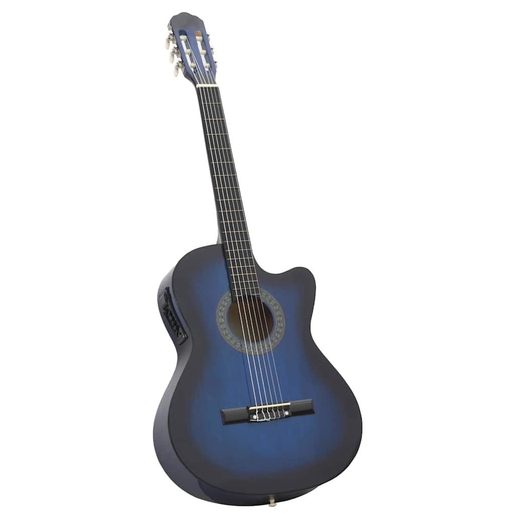 Vidaxl 12-delige gitaarset met equalizer en 6 snaren western blauw