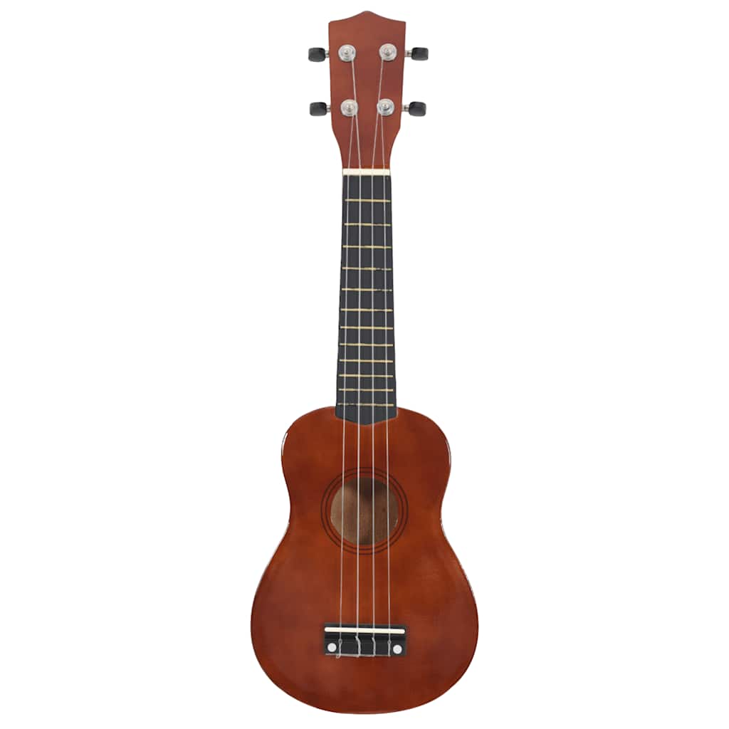 Vidaxl ukeleleset met tas voor kinderen sopraan 21'' donkerhoutkleurig
