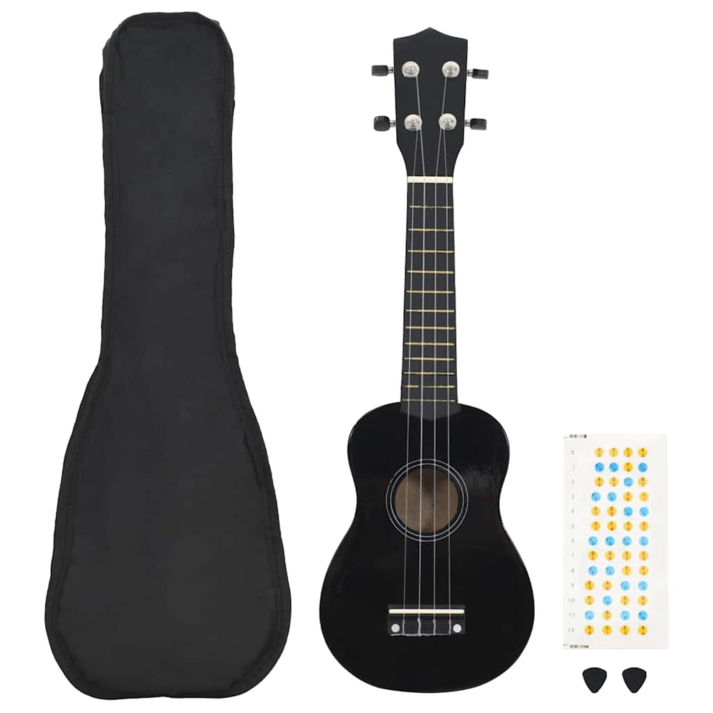 Vidaxl ukeleleset met tas voor kinderen sopraan 21'' zwart