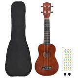 Vidaxl ukeleleset met tas voor kinderen sopraan 23'' donkerhoutkleurig