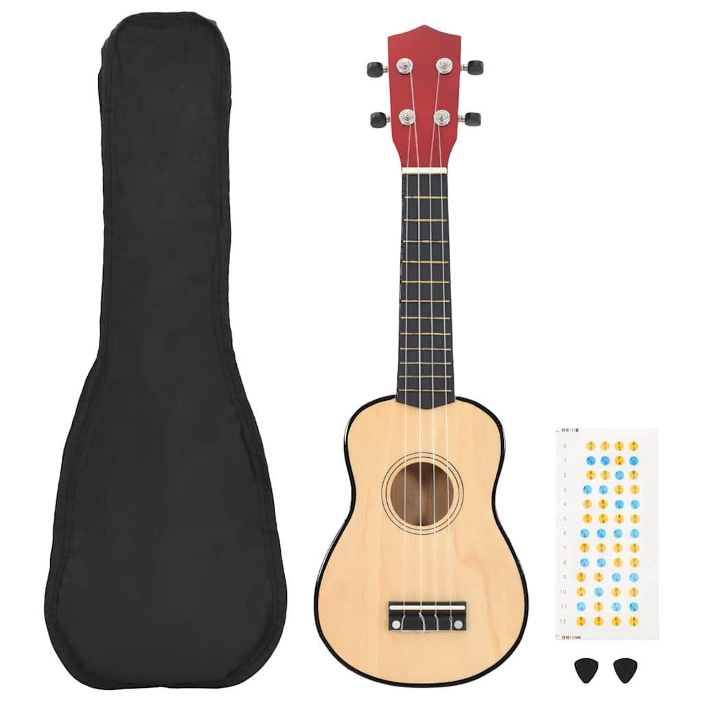 Vidaxl ukeleleset met tas voor kinderen sopraan 23'' lichthoutkleurig
