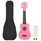 Vidaxl ukeleleset met tas voor kinderen sopraan 23'' roze