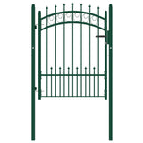 Vidaxl poort met speerpunten 100x125 cm staal groen