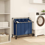 Vidaxl wassorteerder met 4 zakken staal blauw