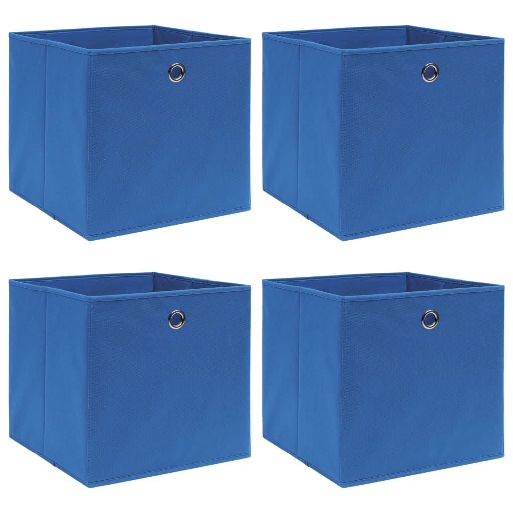 Vidaxl opbergboxen 4 st 32x32x32 cm stof blauw