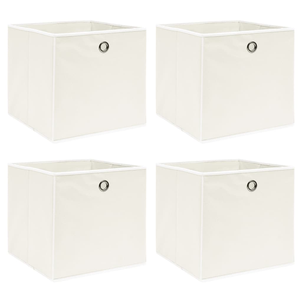 Vidaxl opbergboxen 4 st 32x32x32 cm stof wit