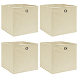 Vidaxl opbergboxen 4 st 32x32x32 cm stof crèmekleurig