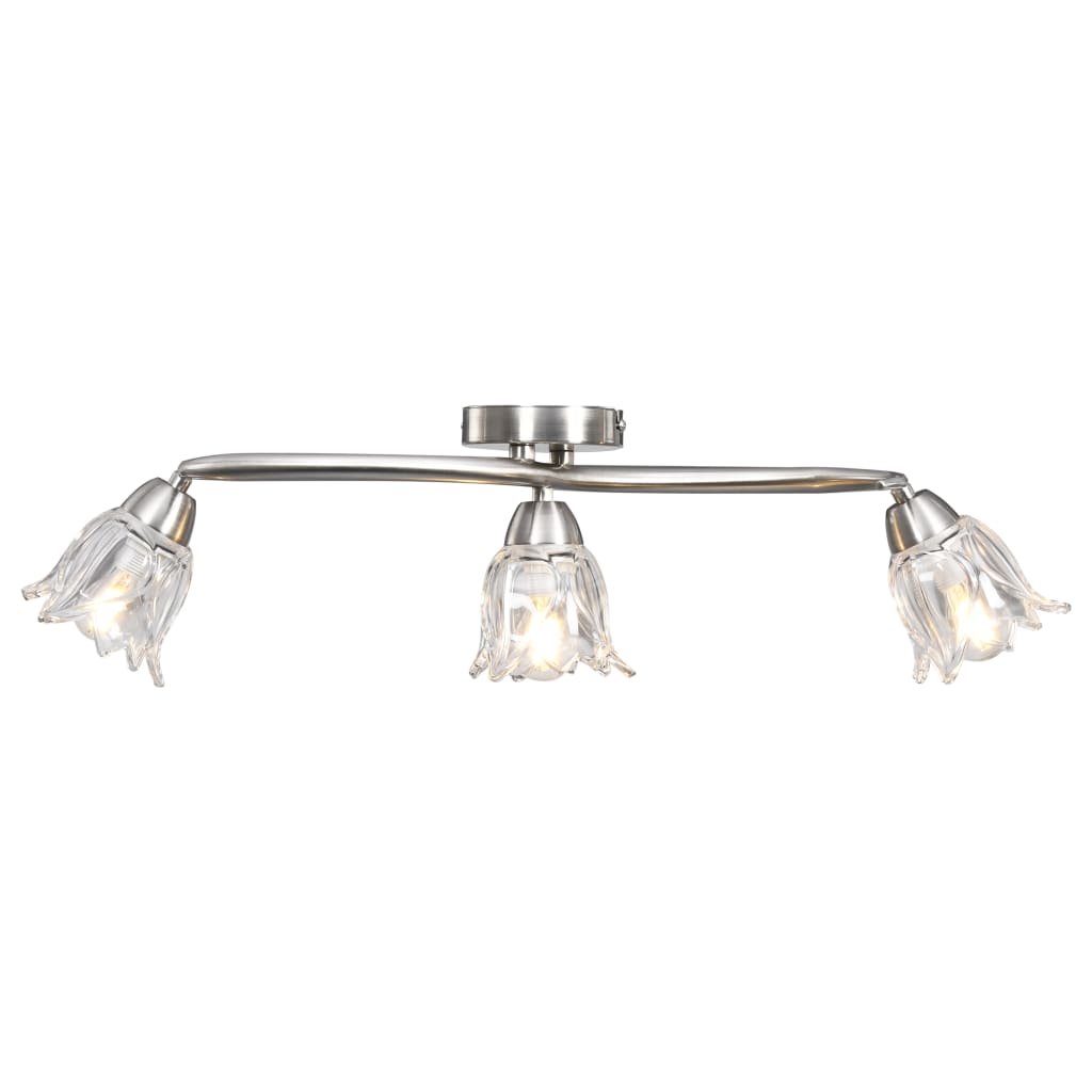 Vidaxl plafondlamp met glazen tulpvormige kappen 3xe14 transparant