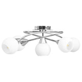 Vidaxl plafondlamp met keramieken bolvormige kappen voor 5xe14 wit