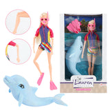 Lauren deluxe tienerpop duikster met glitter dolfijn