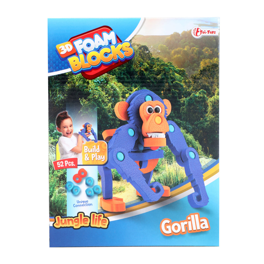 Toi-toys knutselpuzzel aap junior 25,8 cm blauw 59-delig
