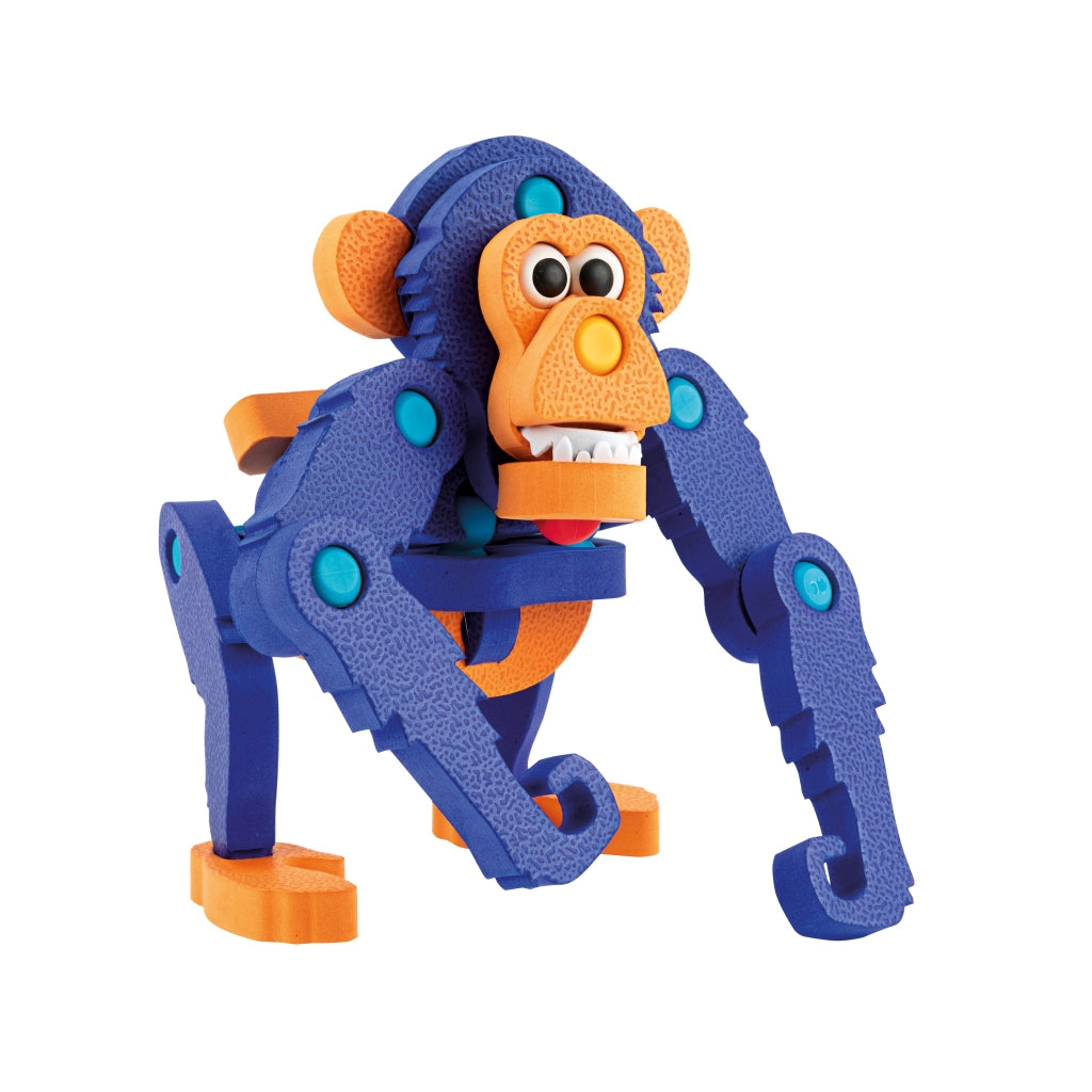 Toi-toys knutselpuzzel aap junior 25,8 cm blauw 59-delig