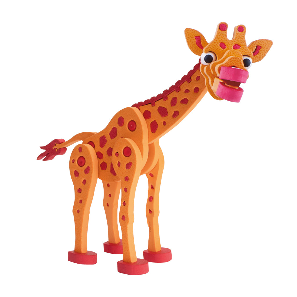 Toi-toys 3d puzzel giraffe junior 31,5 cm foam oranje 104-delig