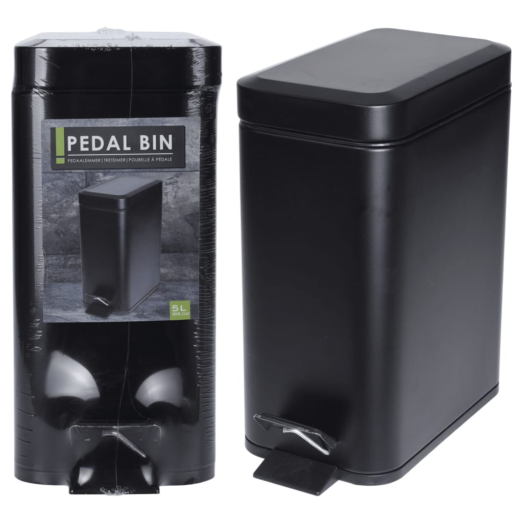 Excellent houseware pedaalemmer 5 l matzwart