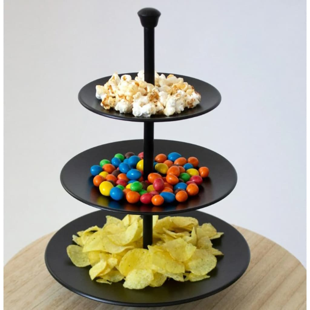 Excellent houseware etagère 3-laags 36,5 cm matzwart