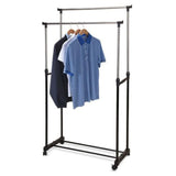 Storage solutions kledingrek met wielen dubbel 80x42x(90-160) cm