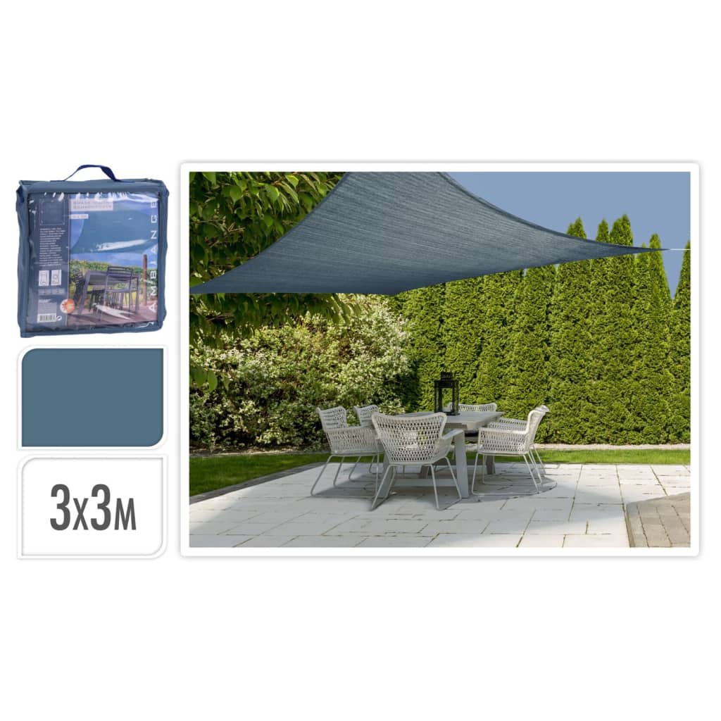 Progarden schaduwdoek vierkant 3x3 m blauw