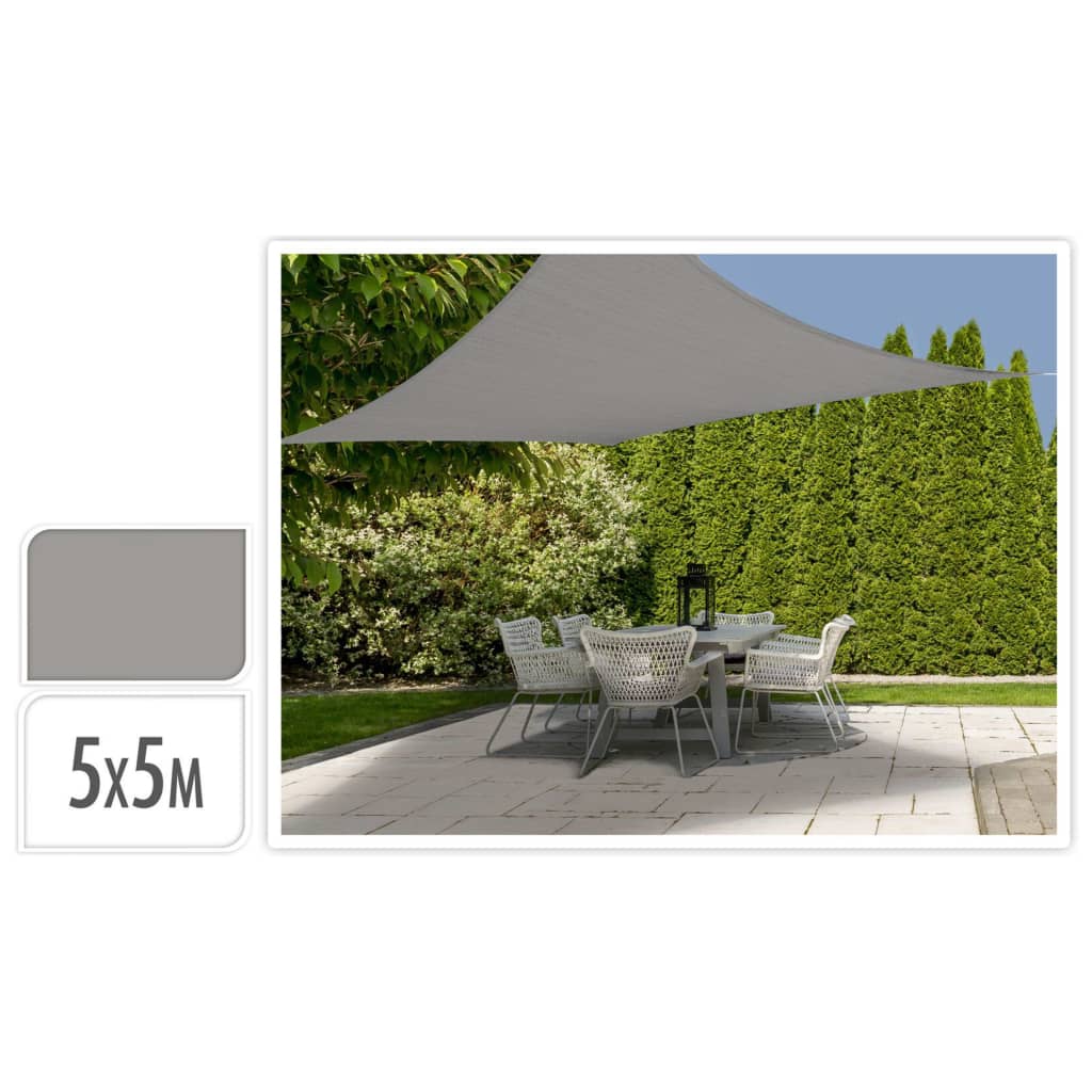 Progarden schaduwdoek vierkant 5x5 m grijs