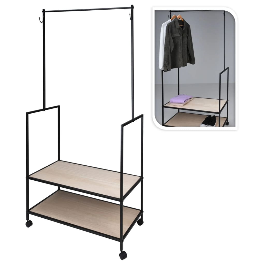H s collection kledingrek met 2 haken metaal