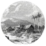 WallArt WallArt Behangcirkel Landschap van Guadeloupe 142,5 cm
