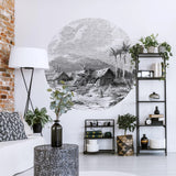 WallArt WallArt Behangcirkel Landschap van Guadeloupe 142,5 cm