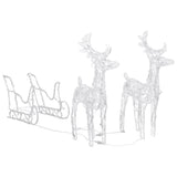 VidaXL Kerstversiering rendieren en slee 160 LED's 130 cm acryl