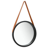 Vidaxl wandspiegel met band 40 cm zwart