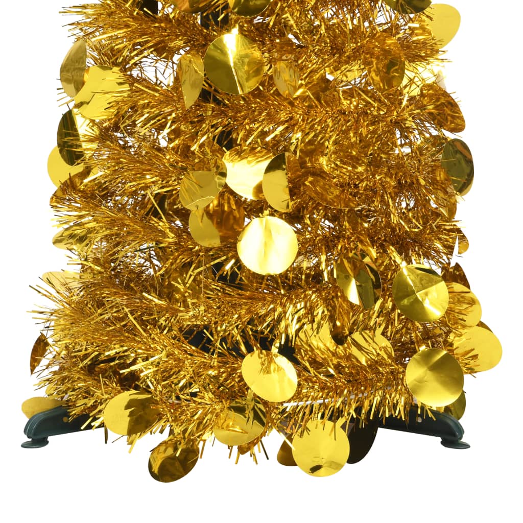 Vidaxl kunstkerstboom pop-up 150 cm pet goudkleurig