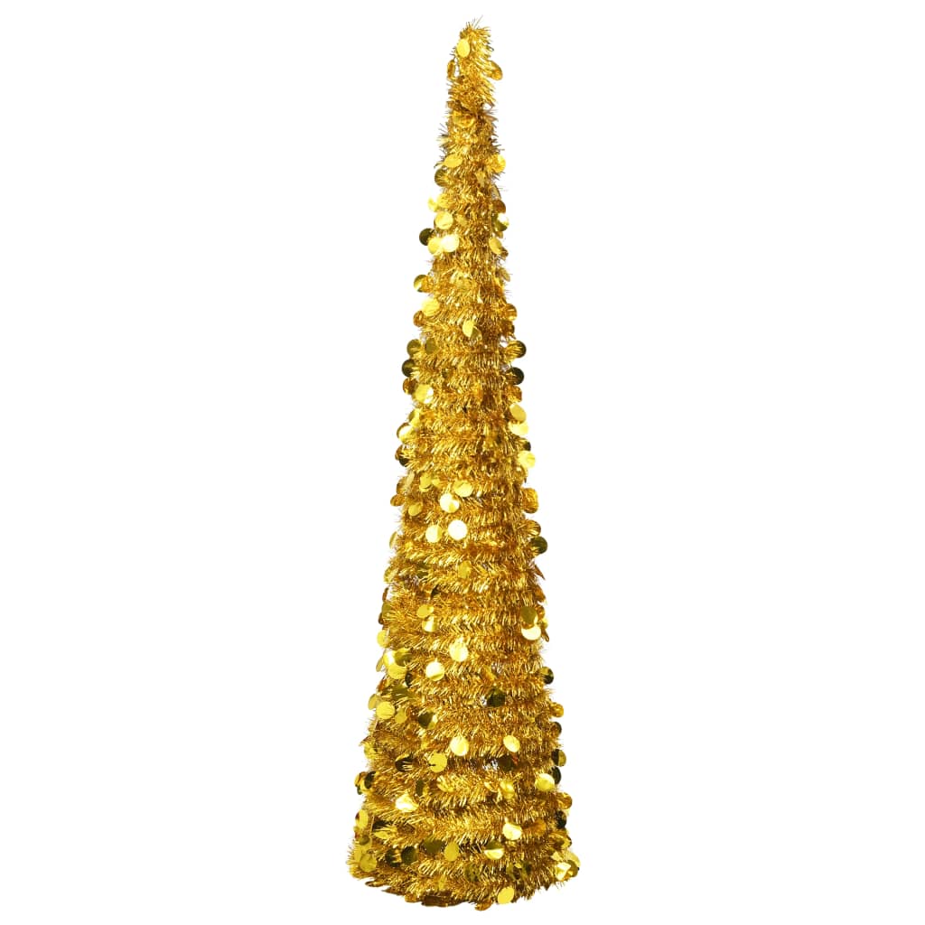 Vidaxl kunstkerstboom pop-up 180 cm pet goudkleurig